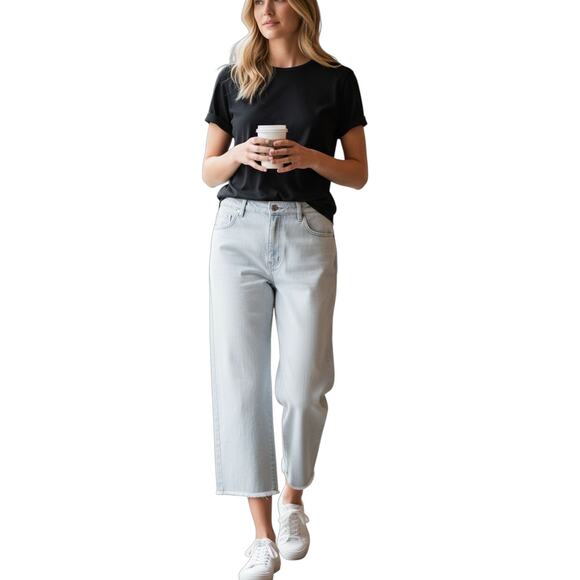 ASOS Denim Wide Leg Jean Light Womens Size 26 - Picture 1 of 5
